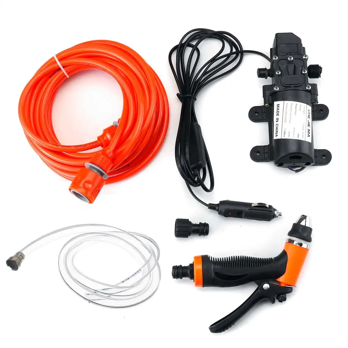 12V 100W 160PSI высокое Давление самовсасывающие электрический автомобиль мытья насос Портативный стиральная машина прикуривателя комплект водяного насоса