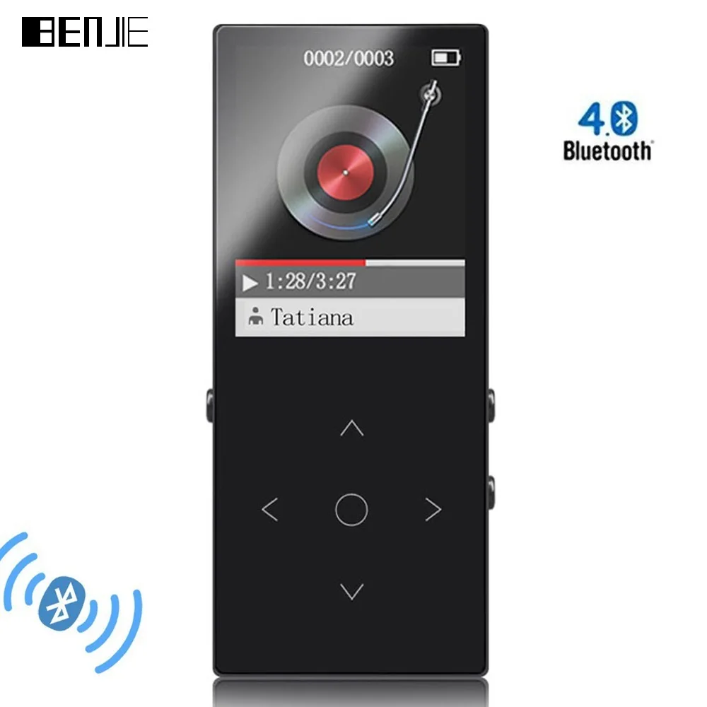 BENJIE 8G сенсорные клавиши Bluetooth MP3 плеер 8 мм тонкий музыкальный плеер MP3-плеер Поддержка bluetooth FM Электронная книга рекордер TF электронная книга