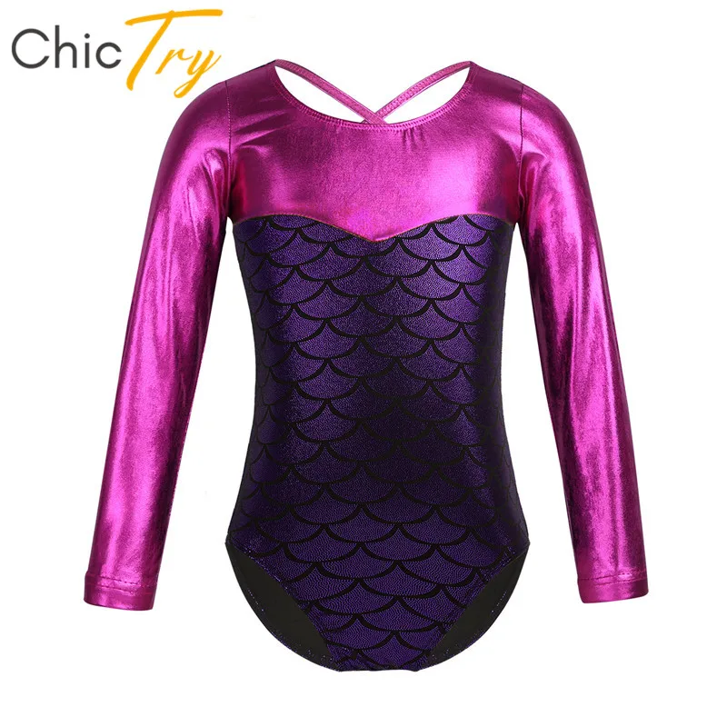 ChicTry/детские весы с длинными рукавами и принтом русалки балетный купальник для