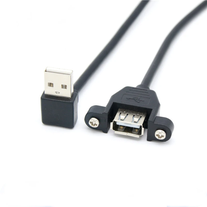 Удлинительный Кабель USB 2 0 для мужчин и женщин с винтовой панелью креплением на 90