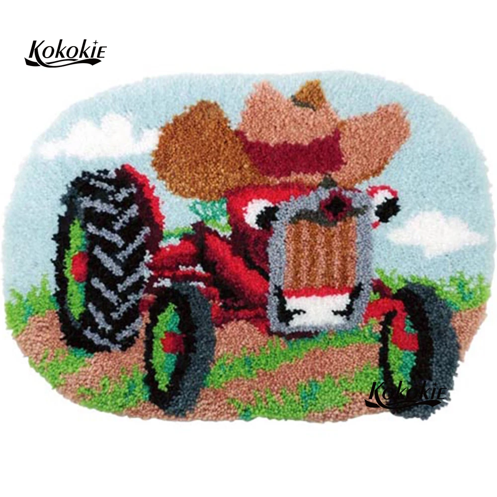 

3d floor carpet embroidery handmade accessories set tapestry kits latch hook kit rug canvas car printing handwerken knooppakket