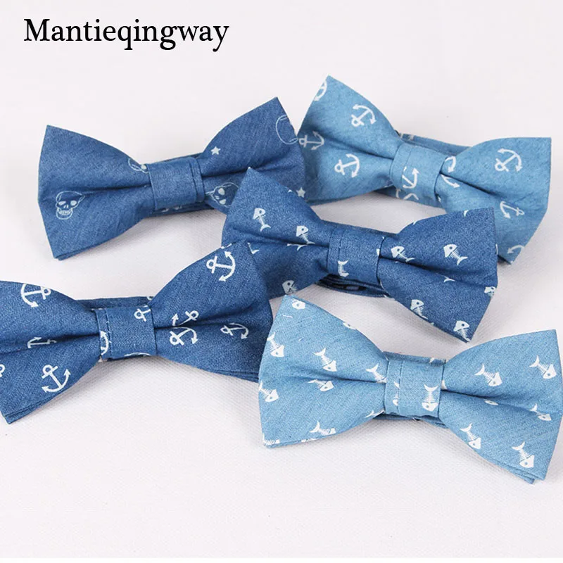 Mantieqingway галстук с принтом модный синий череп галстук-бабочка для деловые