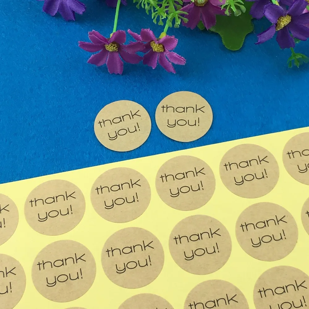 Самоклеящиеся Стикеры Thank You стикеры из крафт бумаги диаметром 3 см для рукоделия