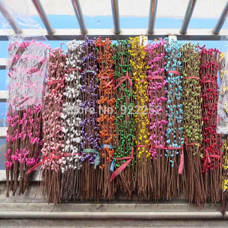38 см 100 шт. 9 цветов Фотофон искусственная проволока из ротанга сухиветки с мини