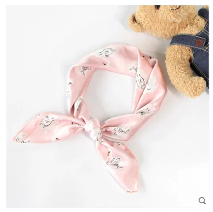 

vintage print white swan pink silk rayon square scarves scarf necktie kerchief hairband headscarves hair jewelry for women