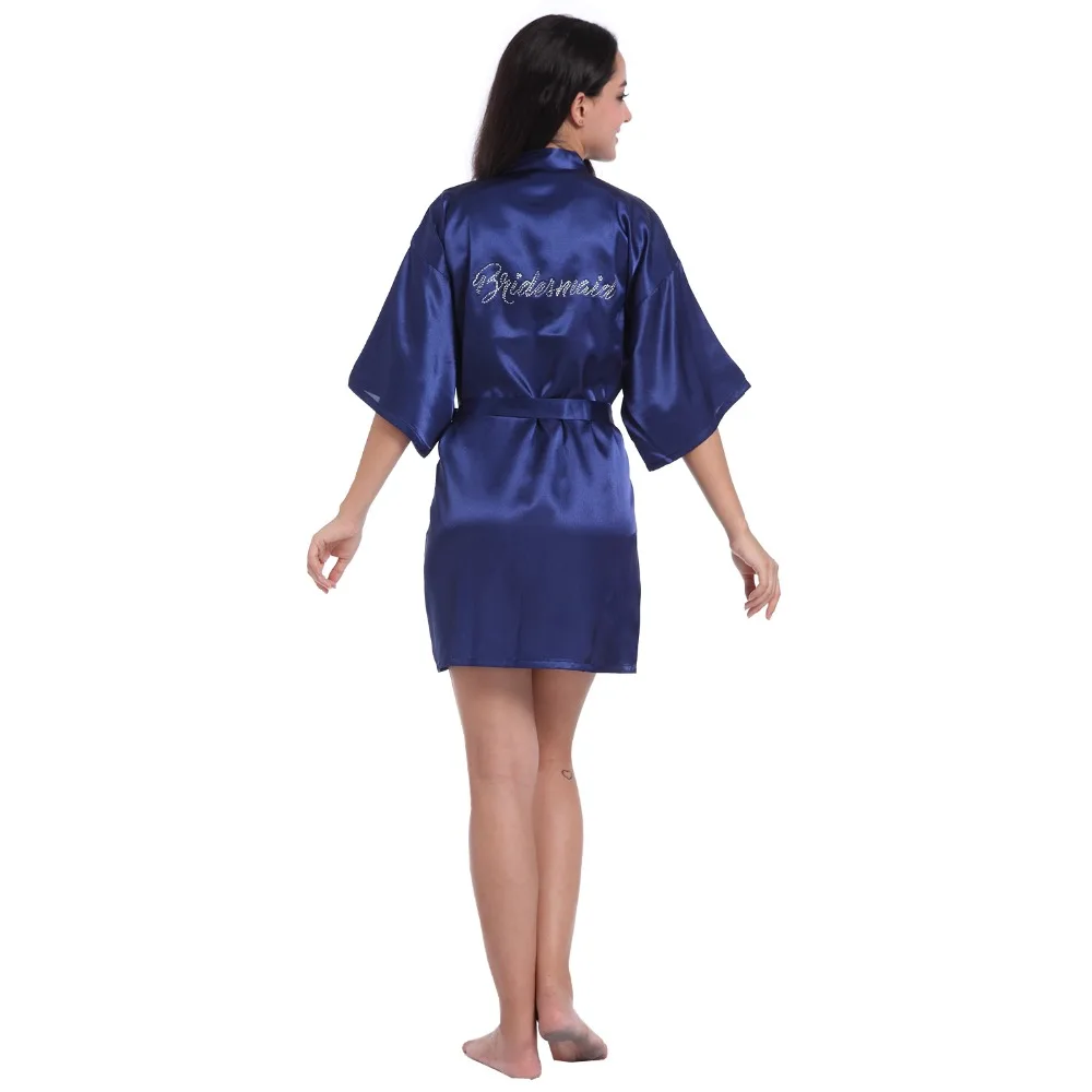 Новинка Свадебный халат для невесты и подружки темно-синего цвета женский