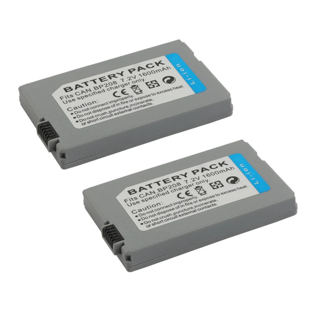 2x BP-208 BP 208 Камера Батарея+ быстрая Зарядное устройство для Canon DC10 DC19 DC20 DC21 DC22 DC40 DC50 DC51 DC95 DC100 DC200 DC201 DC210