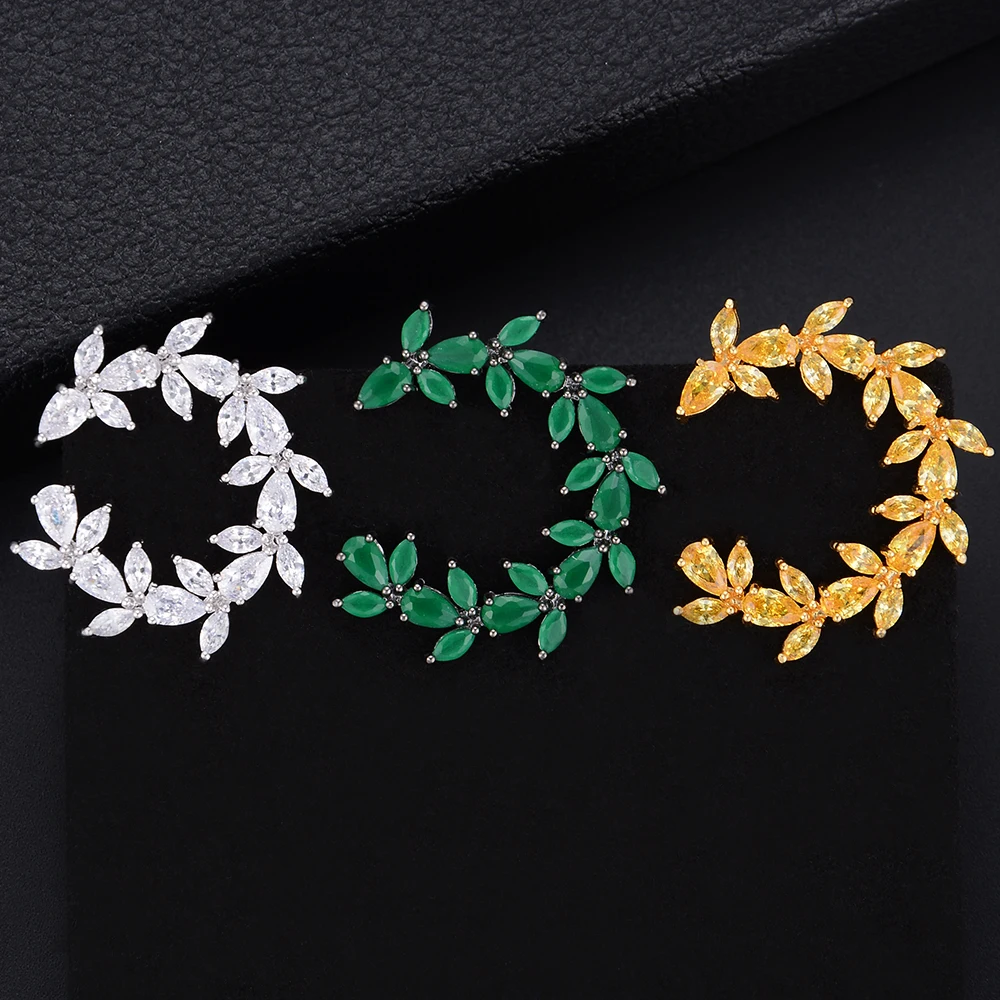 24 мм популярные серьги-гвоздики с апертурой левого ветка для невесты обручальные