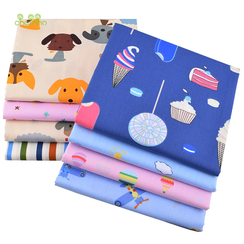 Chainho 8 шт./лот серия с героями мультфильмов хлопковая ткань из саржевого