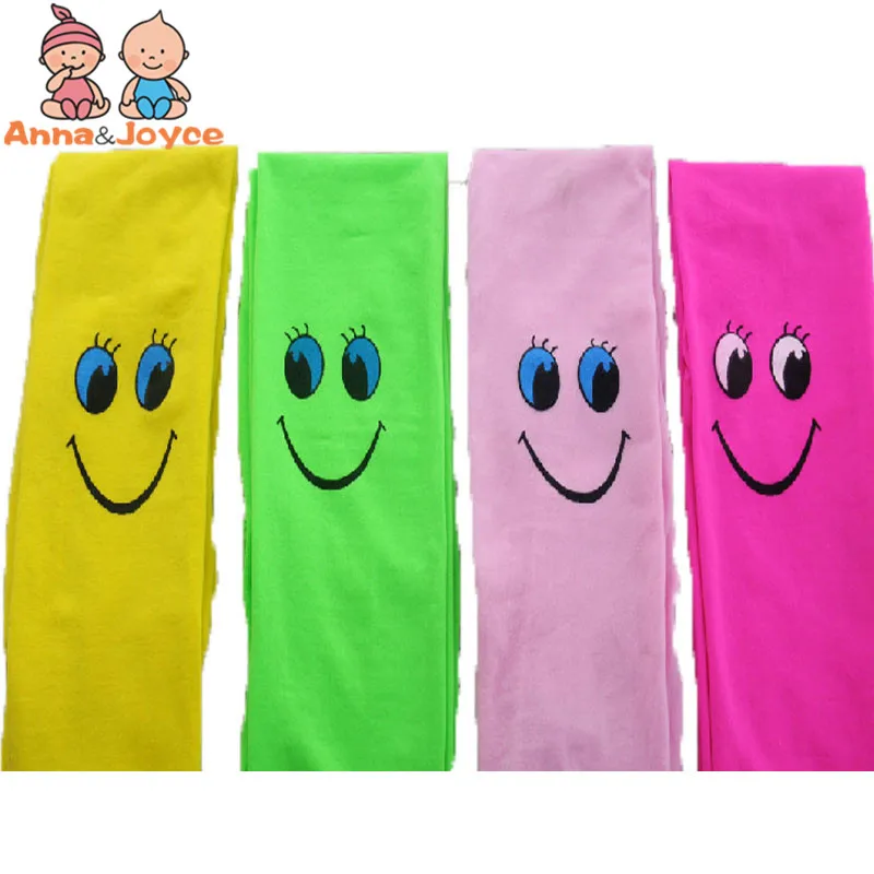 2 шт./лот От 3 до 7 лет Детские Бархатные колготки со смайликами на весну осень для