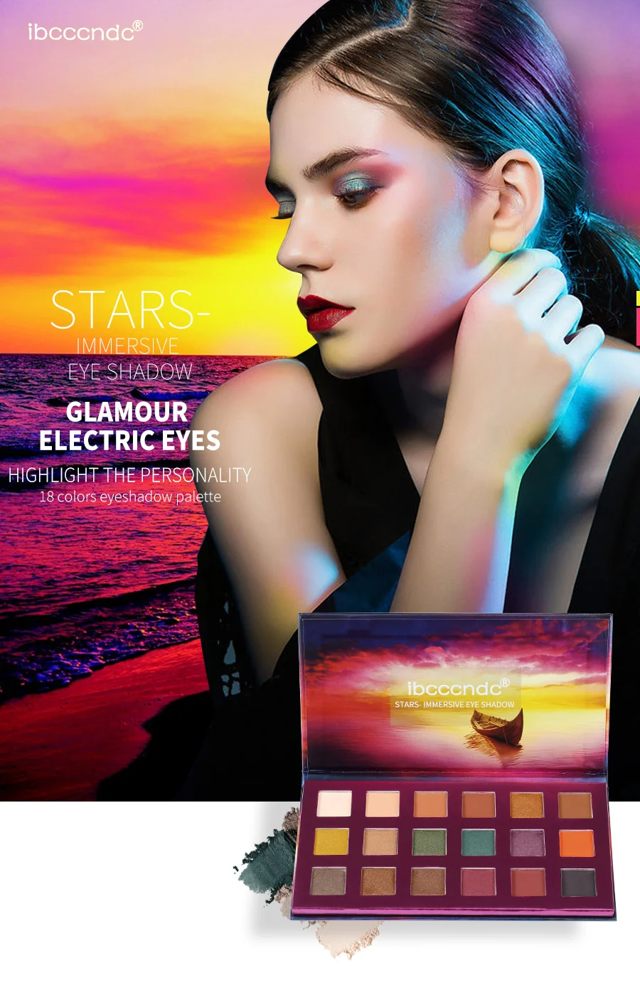 18 Colors Glitter Eyeshadow Makeup Pallete Matte Eye shadow Palette Shimmer and Shine Diamond Eyeshadow Powder Pigment Cosmetics