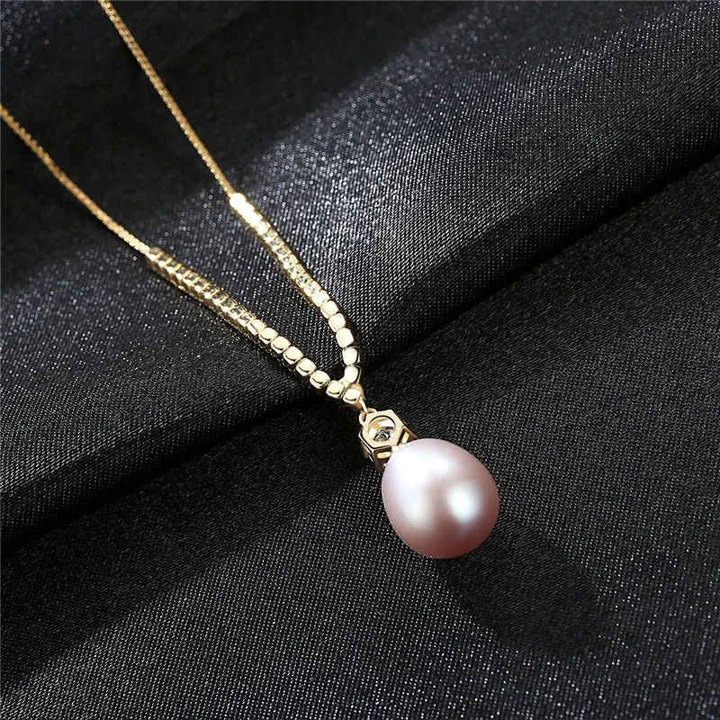 Ожерелье из стерлингового серебра 925 пробы 10-11 мм с жемчугом ААА цирконием