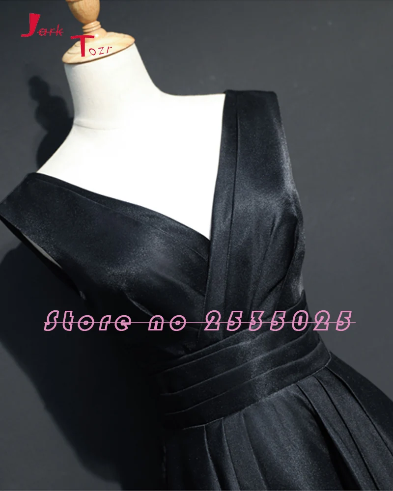 Jark Tozr Новое поступление Vestido Longo сексуальное черное атласное вечернее платье с