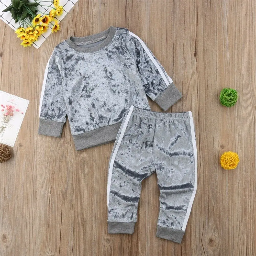 Комплект из 2 предметов одежда для маленьких девочек футболка Топ и штаны