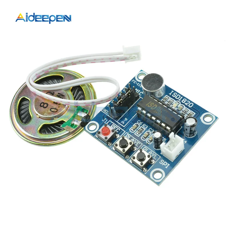 

ISD1820 recording module voice module the voice board telediphone module board with Microphones+Loudspeaker DC 3V-5V