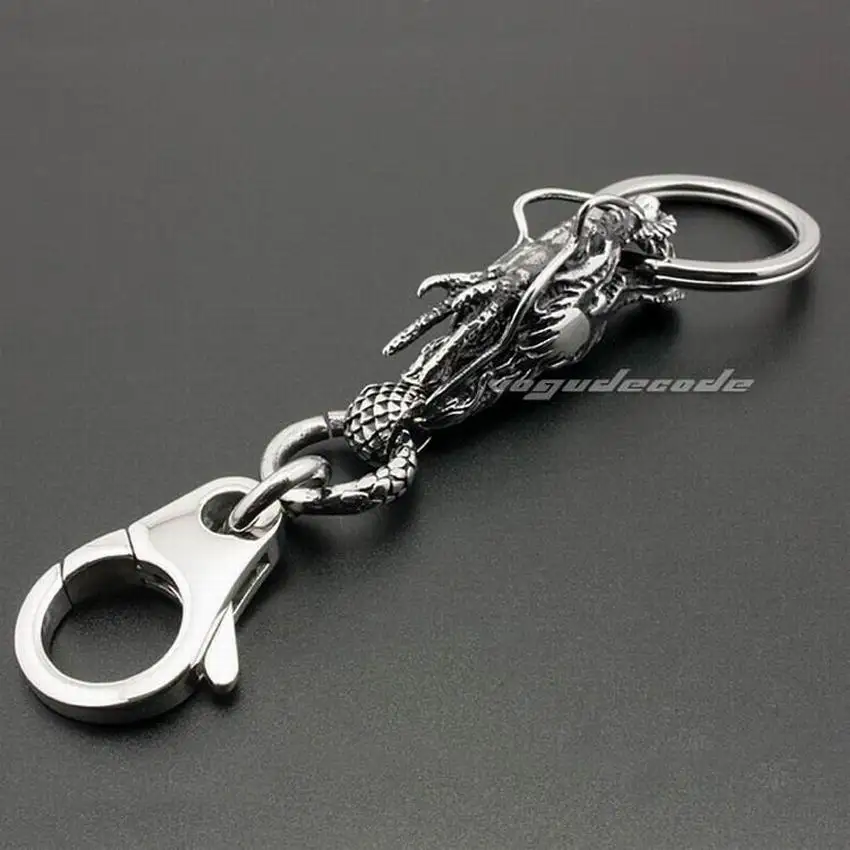 Уникальный брелок из нержавеющей стали 316L с драконом мужской для мальчиков