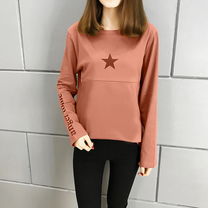 2020 весенне-осенняя одежда для кормящих мам с длинным рукавом хлопковое платье