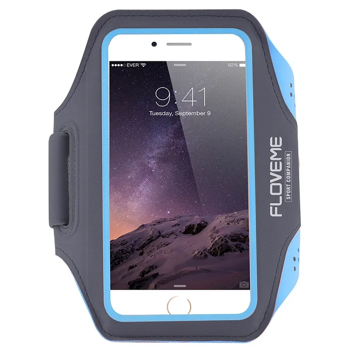 FLOVEME водонепроницаемый спортивный нарукавник для iPhone X XS MAX XR 8 7 Plus нарукавная повязка 5,5 дюймов Универсальный Чехол Для Бега Спортзала телефона Capinha - Цвет: Sky Blue