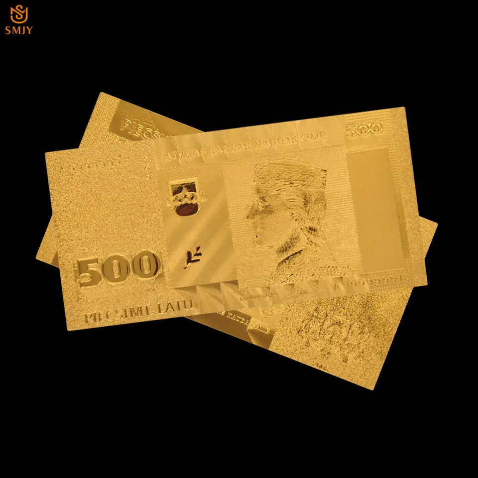 Коллекция банкнот Латвия 10 шт./лот золотые банкноты имитация денег сувенирные