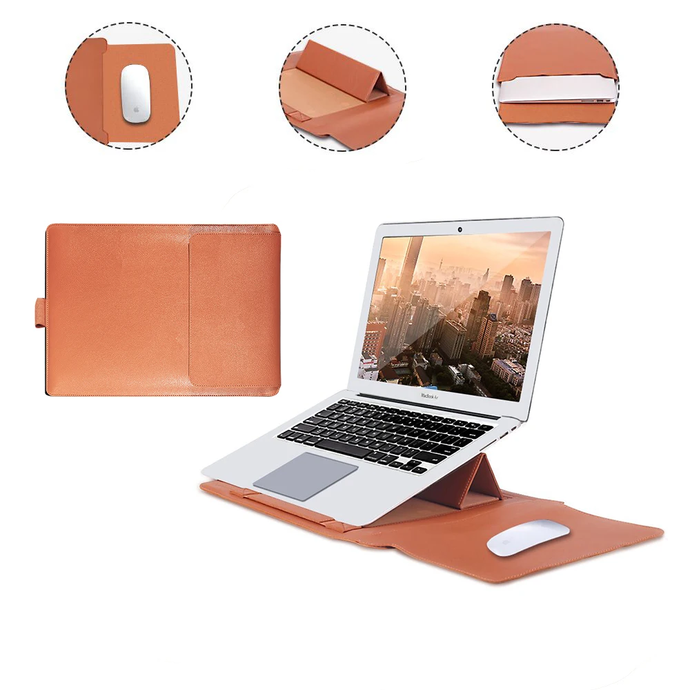 Чехол из искусственной кожи для ноутбука Macbook Air 13, чехол для ноутбука с держателем 11 12 13 15 дюймов, сумка для ноутбука macbook pro 13 15