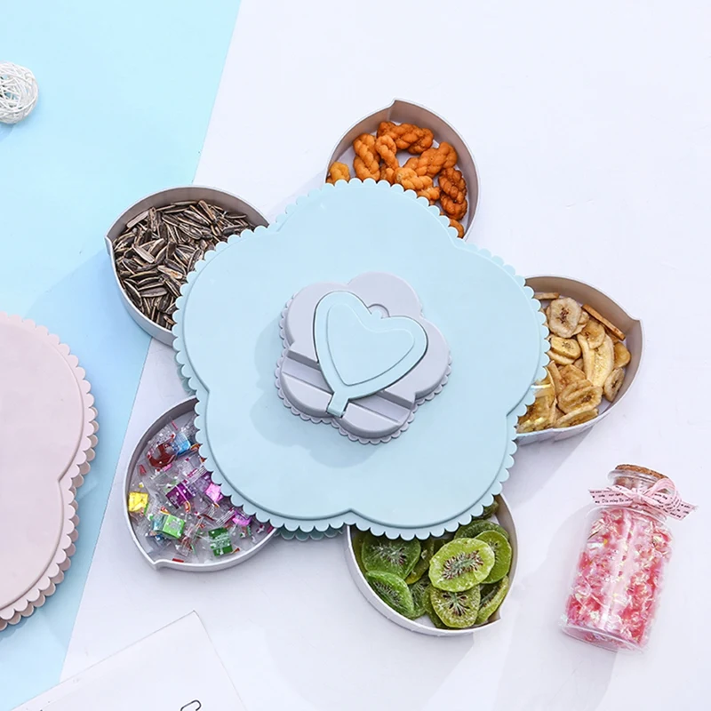 Вращающаяся коробка для хранения конфет в форме лепестков форма цветов d тарелка