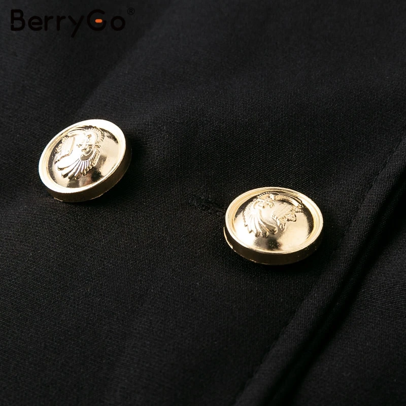 BerryGo сексуальные двубортные платья Блейзер женское платье летнее без рукавов