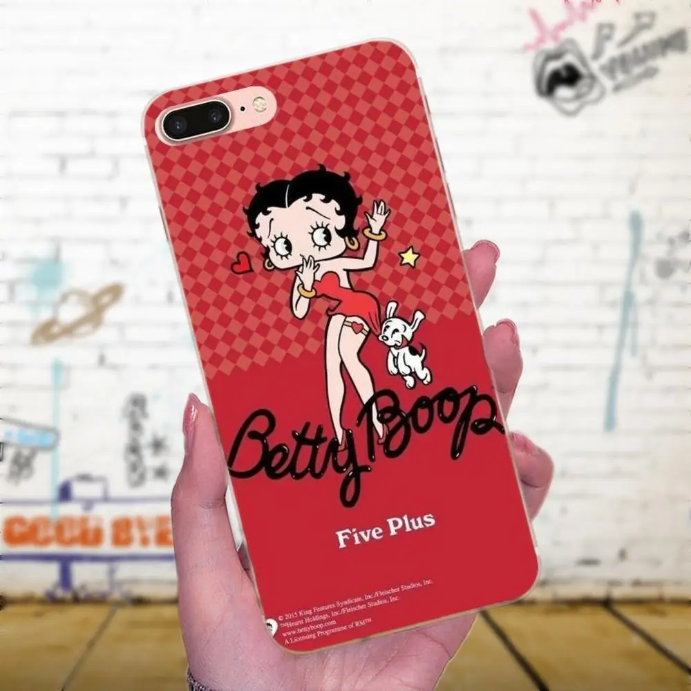 Betty Boop Милый Мягкий мобильный телефон для девочек Galaxy A3 A5 A7 On5 On7 2015 2016 2017 Grand Alpha G850