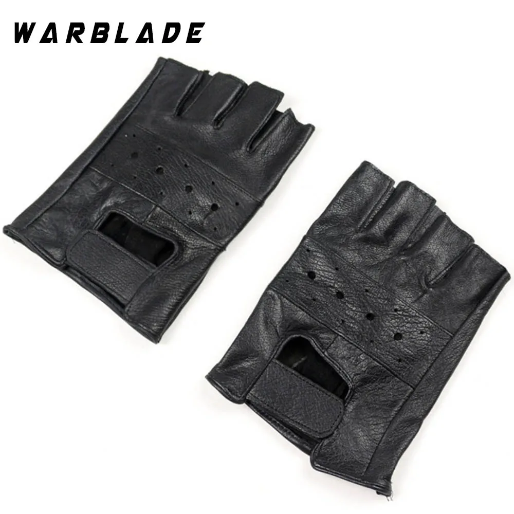 Мужские перчатки из натуральной кожи WarBLade Нескользящие без пальцев овечьей |