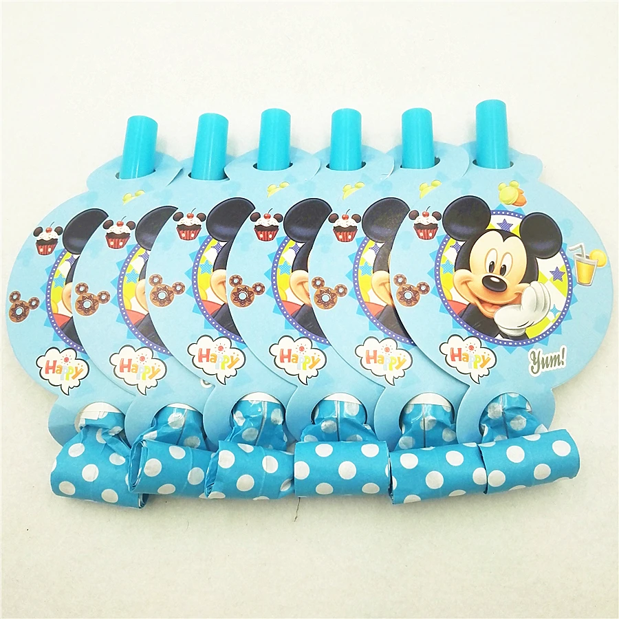 6 шт./компл. Микки Маус вечерние принадлежности Хлопушка/Blowout мультяшная