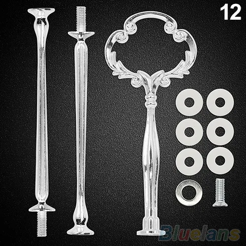 Silver Flower12 Новинка, мульти-стиль, 2 или 3 уровня, тарелка с ручкой, свадебные тарелки, вечерние, столовая посуда, новинка, посуда для выпечки, тортов, магазин, три слоя, стойки для тортов - Цвет: Silver Flower12