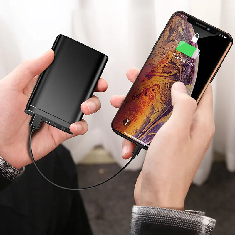 10000 мАч Мини Внешний аккумулятор зарядное устройство для Xiaomi MI iphone X Note 8 быстрое