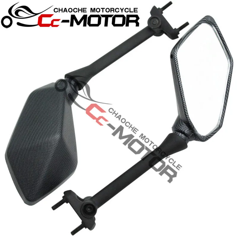 black scooter backup mirrors carbon fibre motorcycle rear view side mirror for Kawasaki ninja650R ER-6F 09-15 ninja400R Z1000SX |