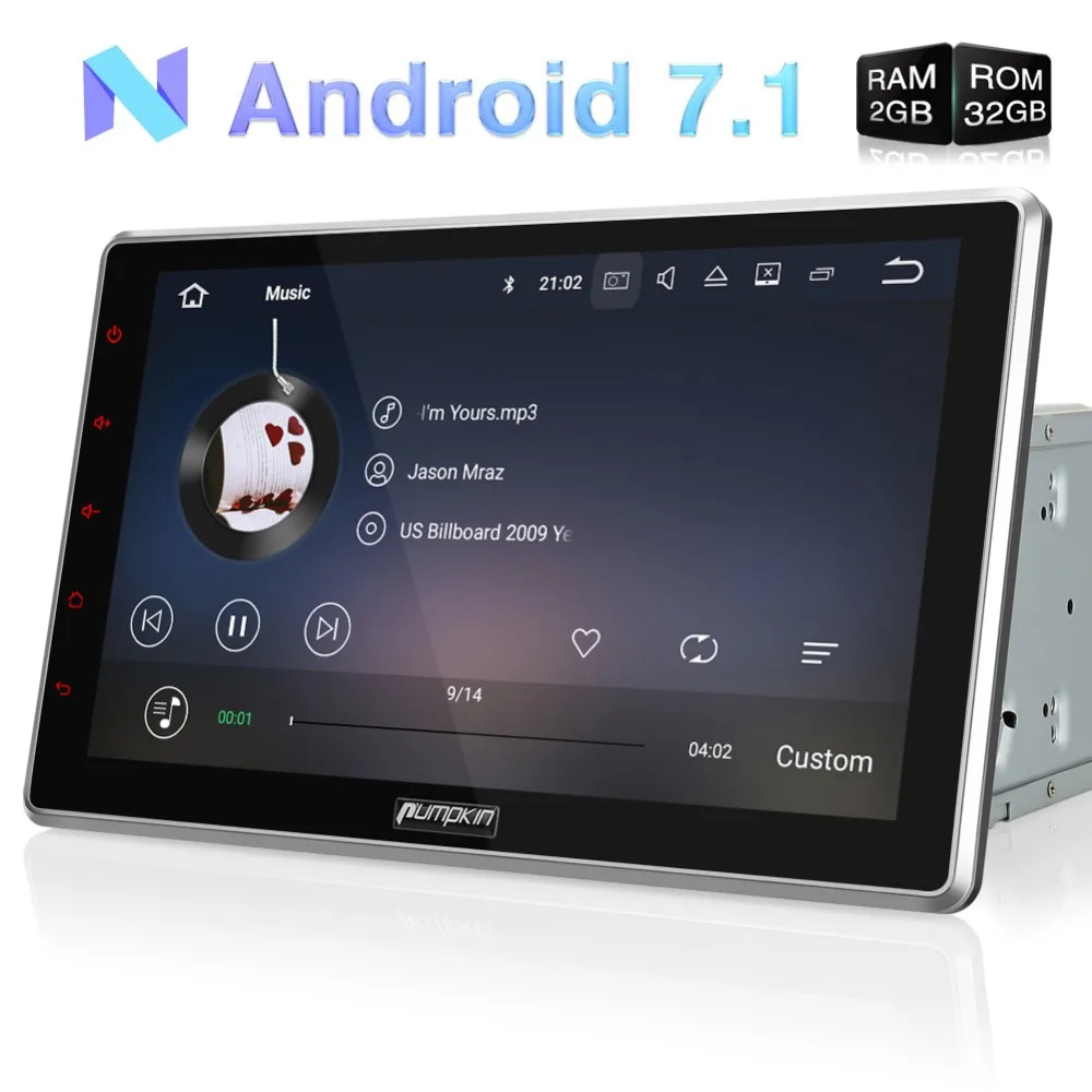 Pumpkin 2 Din 10 1 &quot&quot Android 7 универсальный автомобильный радиоприемник без dvd плеера GPS