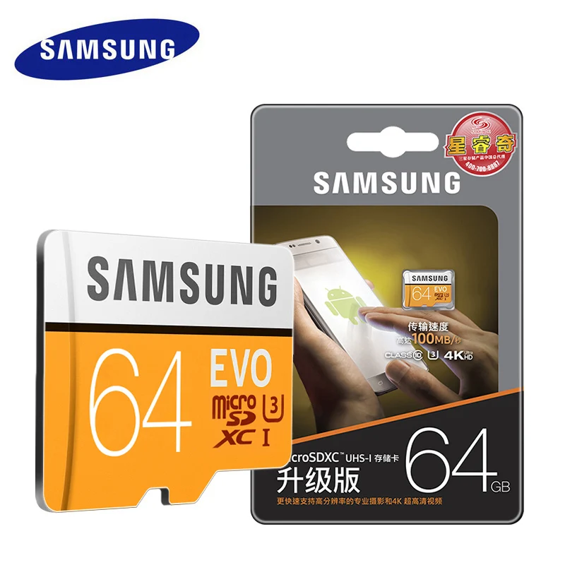64 ГБ Карта памяти Micro SD SAMSUNG 32 Гб 64 Гб MicroSD карты SDHC SDXC Max 95 м/с EVO 32 Гб 64 Гб C10 TF Транс Флэш карта Micro 128 ГБ - Емкость: 64 ГБ