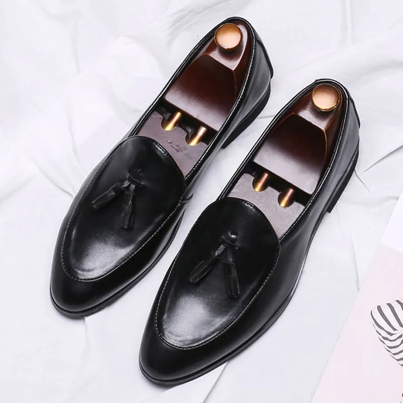 Мужская Роскошная повседневная обувь мужские кожаные лоферы Мокасины модные