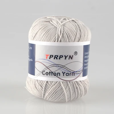 008 gray white TPRPYN 1 шт. = 50 г хлопчатобумажная пряжа Чистая Детская вязаная Экологически чистая пряжа для вязания крючком, не скатывается - Цвет: 008 gray white