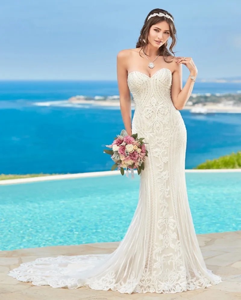 Элегантный Русалка Свадебные Платья Длинные 2017 Новый Vestido Де Novia Бусы Аппликации