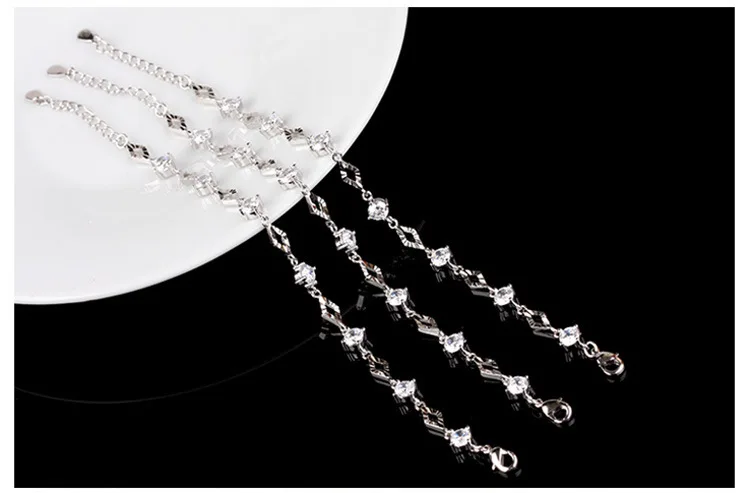 Браслет из стерлингового серебра 925 пробы с цирконием в Корейском стиле подарок