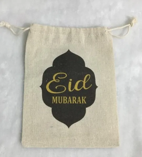 

Индивидуальный текст Eid Mubarak набор от похмелья ювелирные изделия, счастливые мусульманские сумки Eidi на шнурке, свадебные подарочные сумки ц...