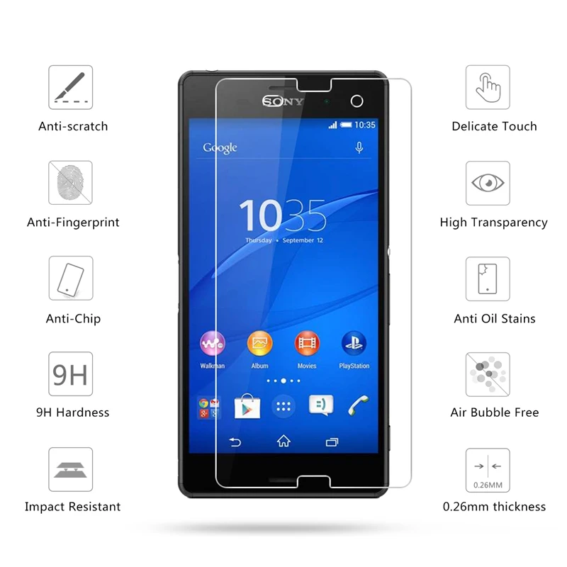 9H 0 26 мм Премиум Закаленное стекло для Sony Xperia Z3 D6603 D6653 Защитная пленка экрана |