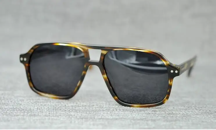 LKK Men's hand made Japanese plate frames retro rectangular sunglasses big face panda men's | Аксессуары для одежды