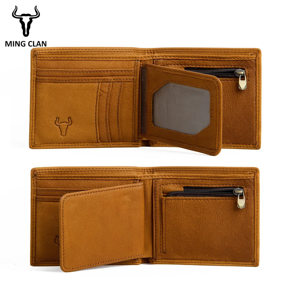 Кошелек Mingclan из натуральной кожи короткие мужские кошельки мужской кошелек на
