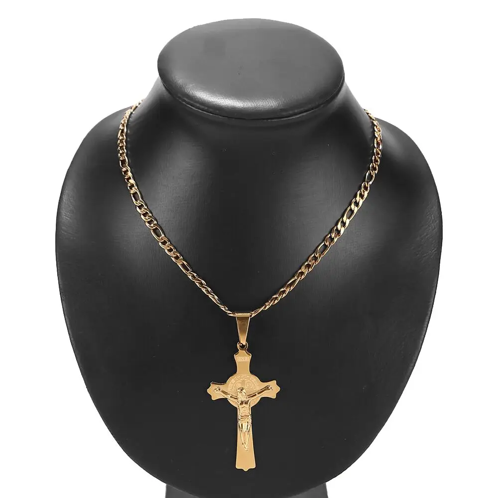 Золотой орден Святого Бенедикта Распятие Крест религиозная Подвеска Шарм