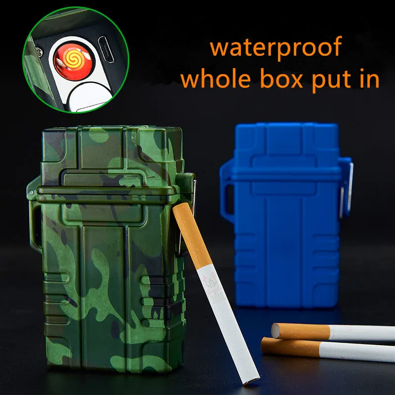 USB Электронные Водонепроницаемые зажигалки Беспламенное ветрозащитное