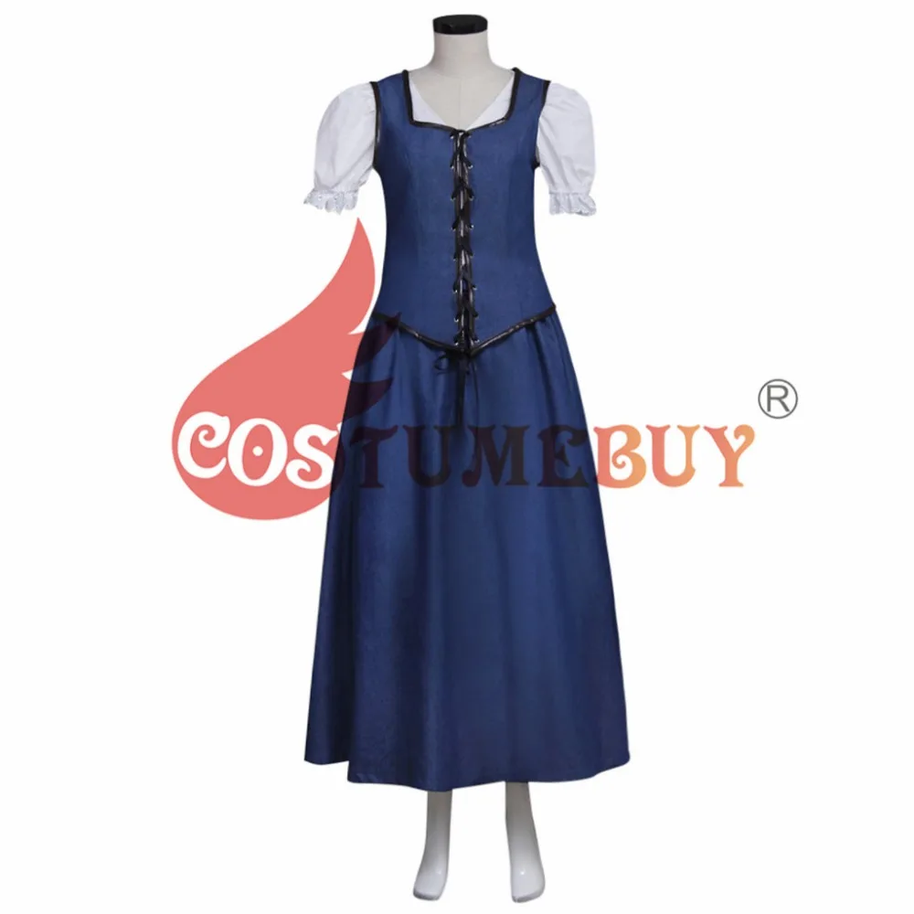 Costumebuy индивидуальный заказ один раз на время костюм для косплея "Белль" голубое платье женские карнавальные вечерние Хэллоуин юбка