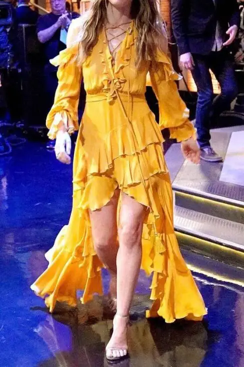 Высокое качество сексуальное длинное платье с оборками элегантное