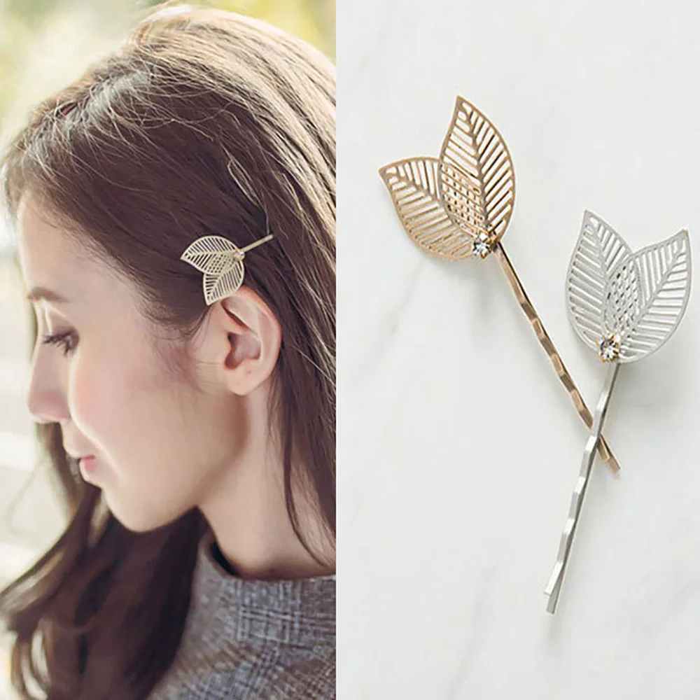 1 шт. элегантная заколка для волос в виде листьев с вырезами скользящая Декор Sanw