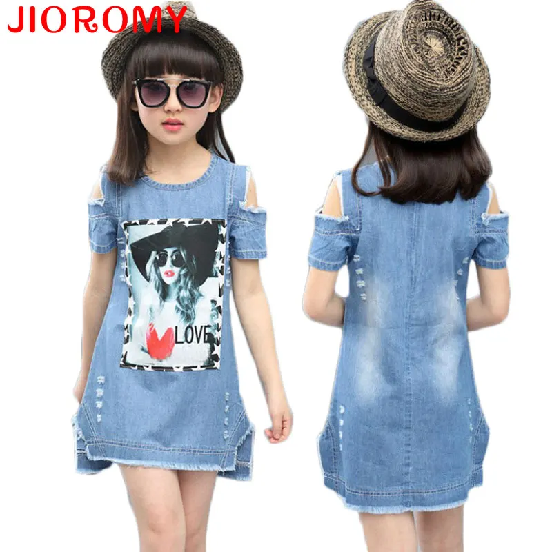 Детские платья для девочек джинсовое платье летнее платье-бюстье одежда с