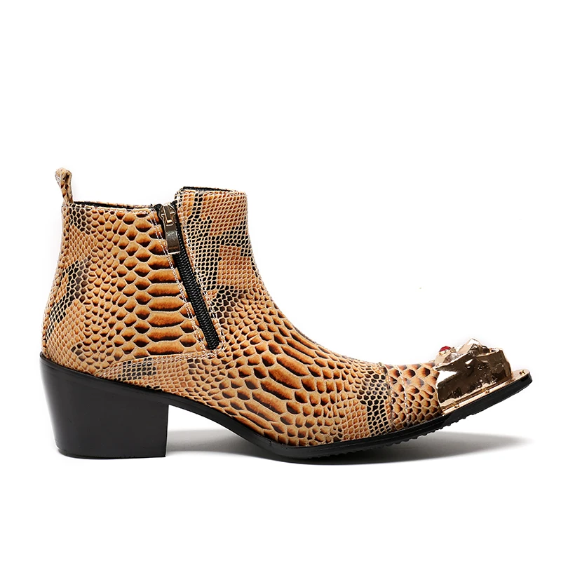 Мужские ботильоны из натуральной кожи с острым носком в стиле милитари|Ботинки| |