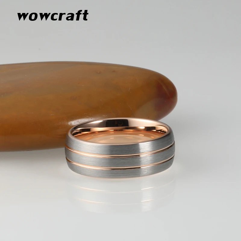 8 мм розовое золото Вольфрам кольцо из карбида вольфрама для Для мужчин женщин